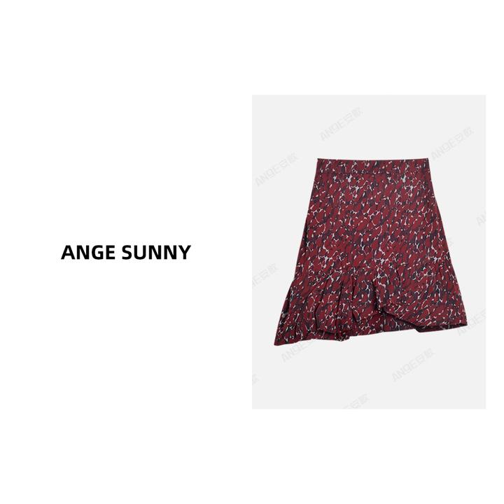 曲阳 ANGE SUNNY【罗兰碎花半裙】荷叶边高腰气质半身裙