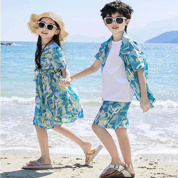 男童女童姐弟装兄妹一大一小套装夏季儿童装短袖夏装薄款一男一女