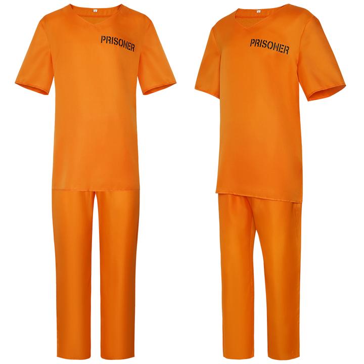 囚服橘色款cos服犯人服监狱制服囚犯套装万圣节cosplay舞台表演服