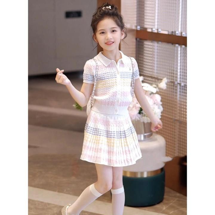 【专柜品质】2025新款夏装女童活泼洋气百搭套装中大童休闲两件套W