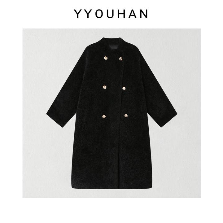 月月 小众设计极简年货定制显瘦百搭中长款平替毛外套 2512C9081