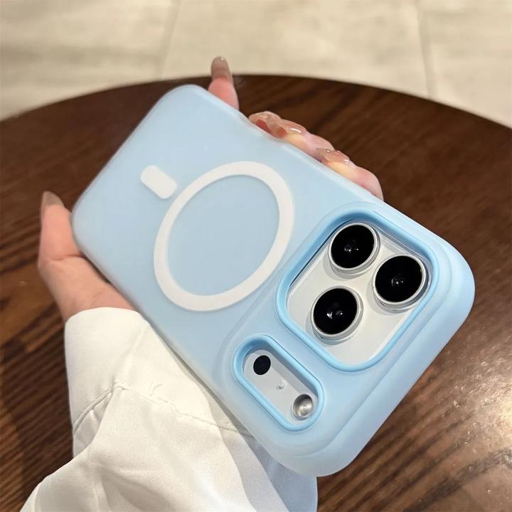 ZMGX玫红色果冻二合一适用苹果17pro手机壳iPhone16磁吸华为小米