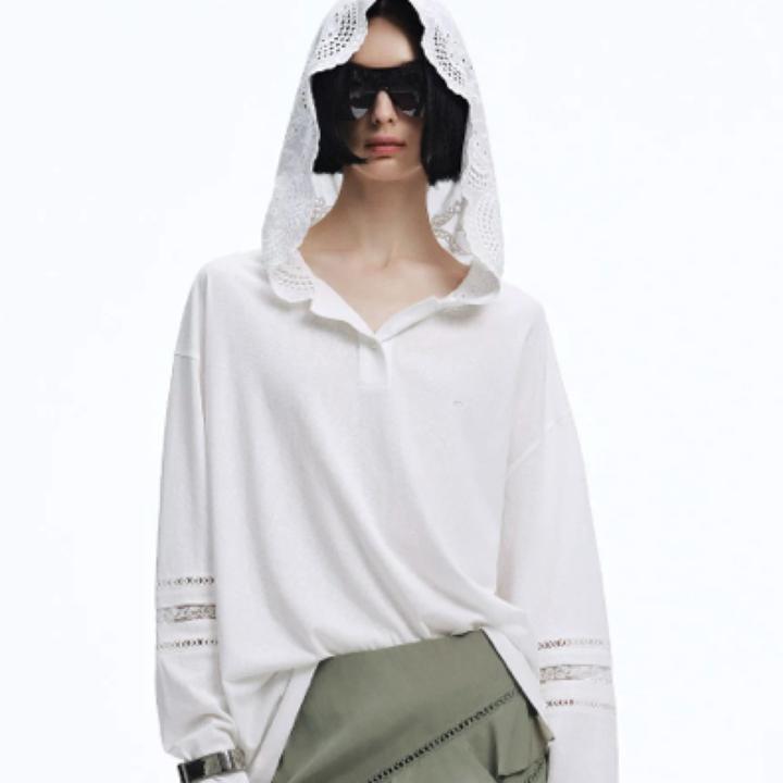 [新品]ANNENONO设计师品牌25春夏蕾丝翻领长袖tn188