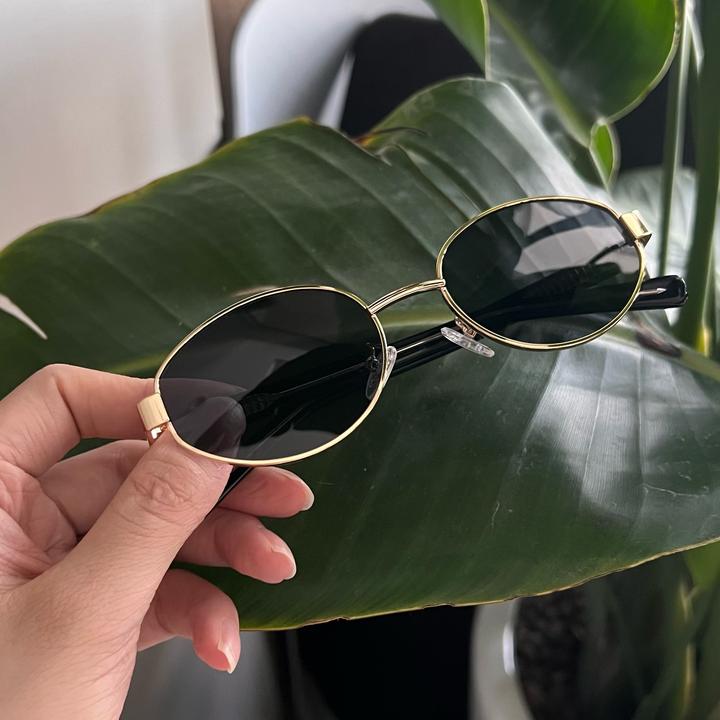 复古金属椭圆形墨镜女款防紫外线时尚港风太阳眼镜