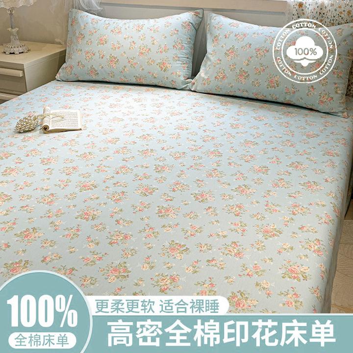 纯棉床单单件简约清新家用双人炕单全棉学生宿舍单人被单四季通用