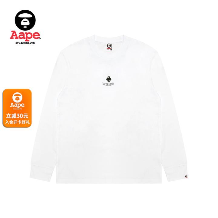 Aape旗舰店男装25秋冬扑克徽章休闲简约潮流长袖T恤1716XXP