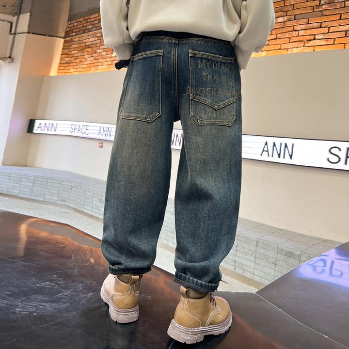 童装男童帅气牛仔裤春秋款2025新款洋气中大童男孩春装时髦休闲裤