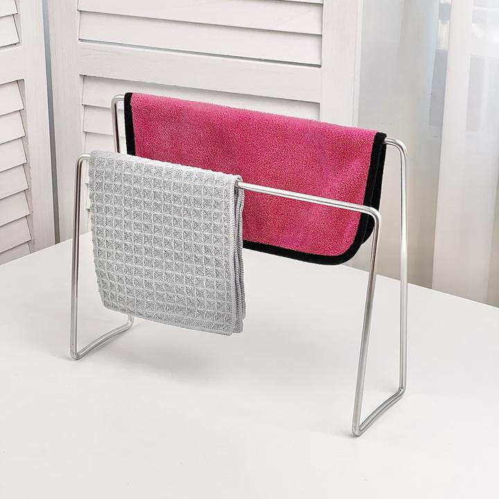 嘉点不锈钢抹布沥水架家用厨房卫生间台面毛巾收纳架加粗洗碗布架