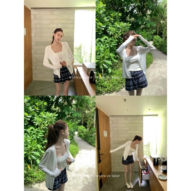 【垂垂滑滑瘦瘦】白色v领纽扣排扣T恤上衣