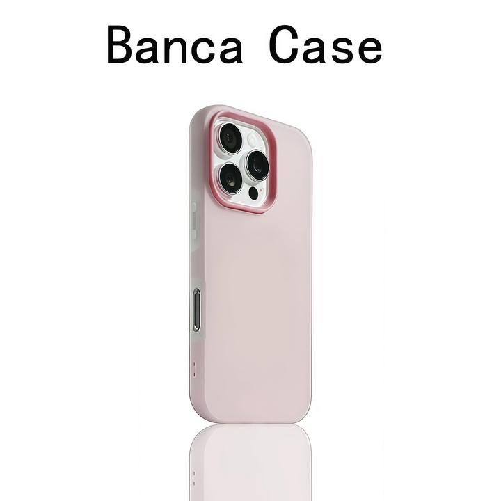 BANCA粉色肤感果冻壳适用iPhone16/15promax手机壳苹果14/13套12