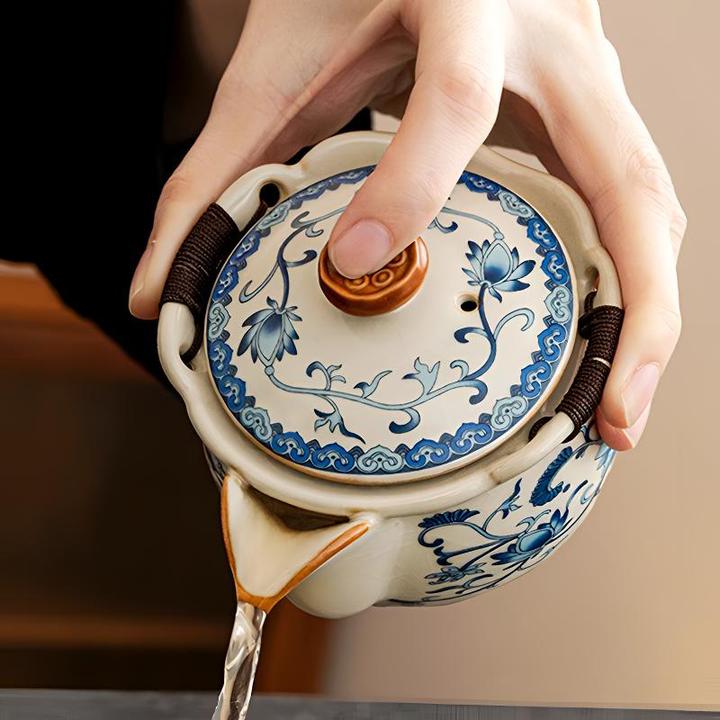 【抓手茶壶】大容量汝窑便携防烫手盖碗茶具中式一壶喝茶手抓壶汝窑