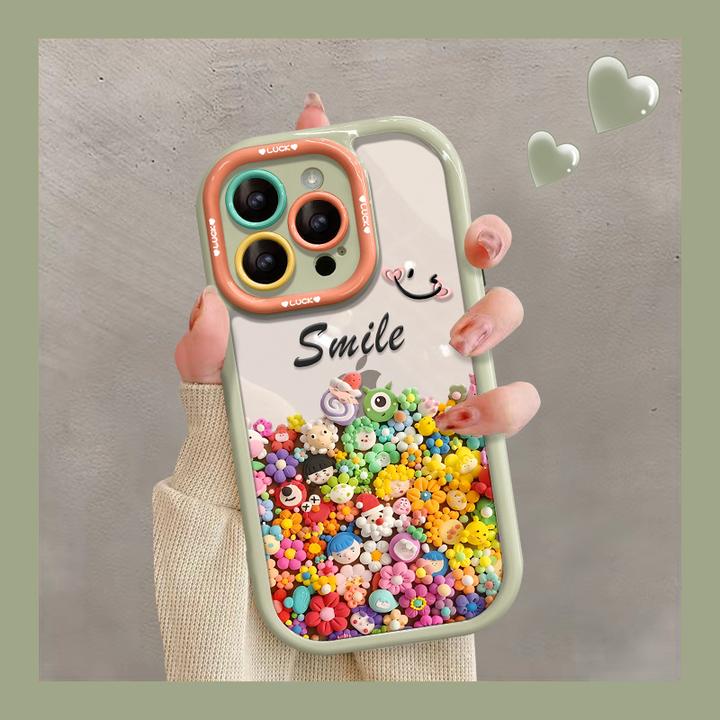 彩色粘土花朵适用华为mate60pro手机壳vivo透明oppo创意小米nova7