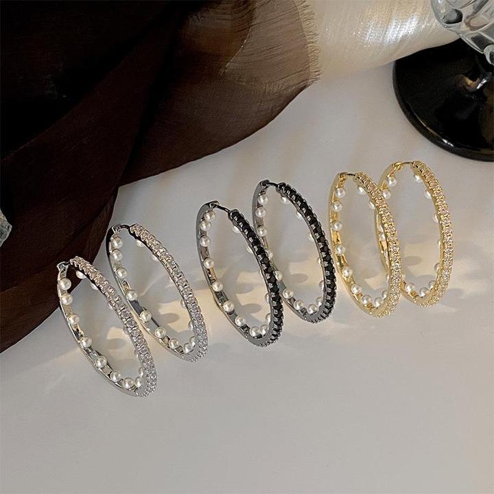 铜合金锆石耳饰 新款时尚高级感设计耳扣圆圈几何耳环精致小众个