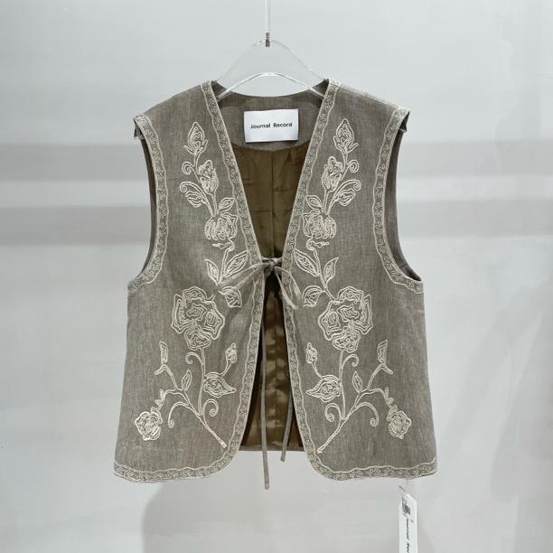 【SFF严选】Journal Record25夏款重工刺绣马甲气质时尚洋气0396