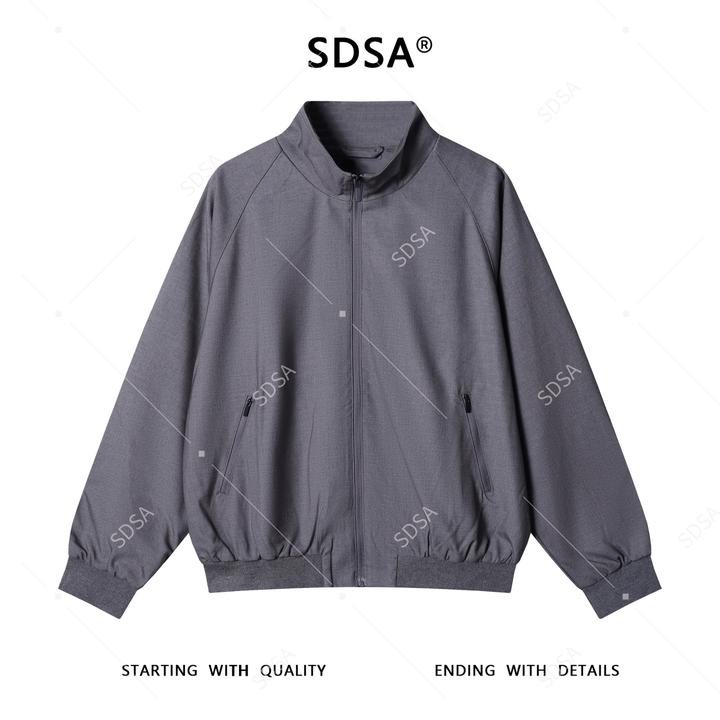 SDSA男士秋冬新款痞帅男装老钱风拉链口袋开衫立领卫衣复古外套