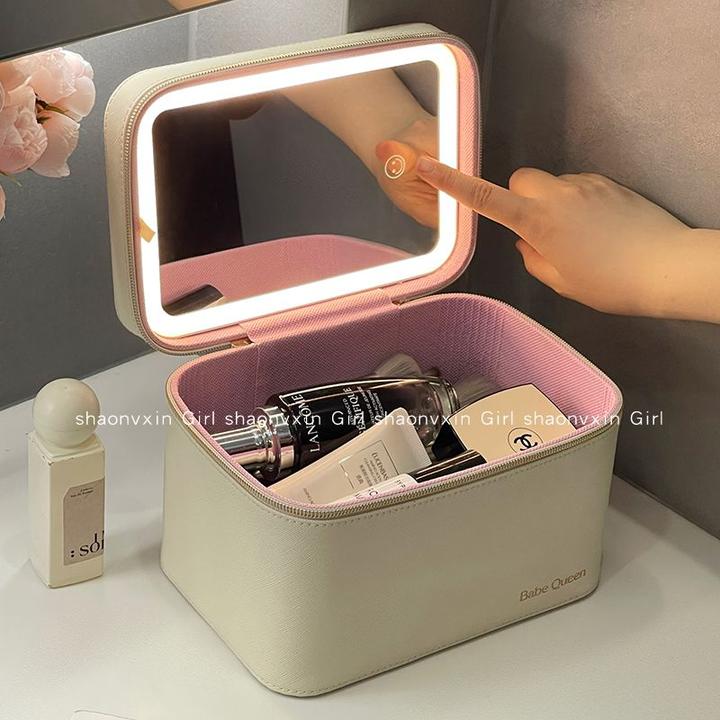 新疆西藏包邮化妆箱带镜子2025新款化妆包手提女大容量化妆品收纳