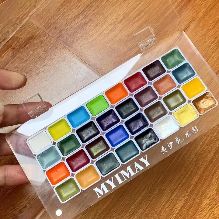 珠光固体水彩颜料用于美甲缠花黏土绘画等美术创作
