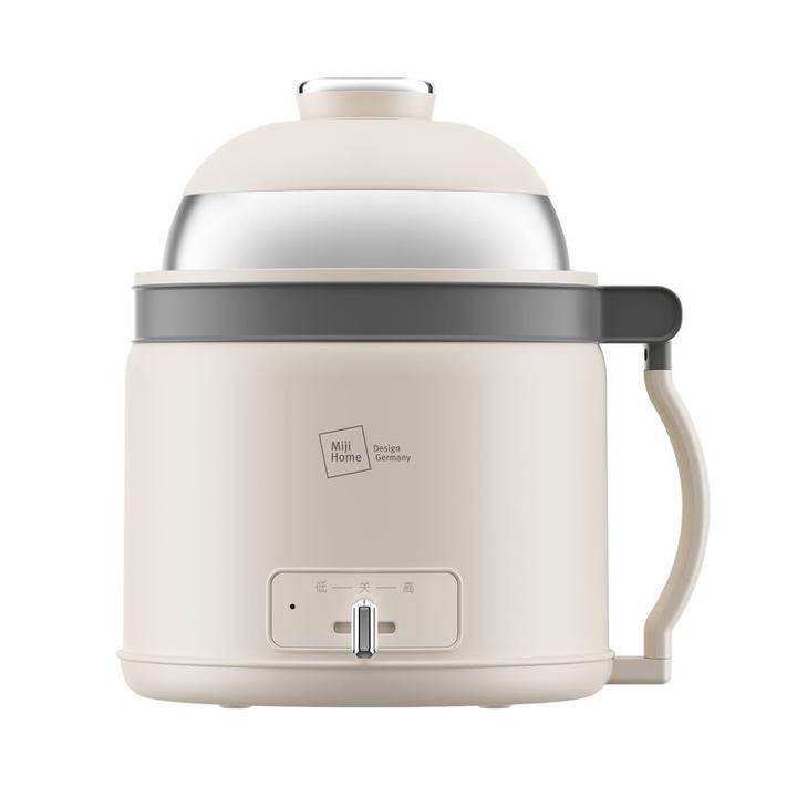 米技生活电煮锅ECE-L2086家用超大2L大容量电煮陶瓷釉不锈钢蒸格