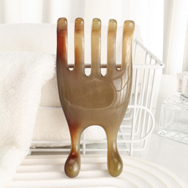 天然牛角头部按摩耙子眼部肩颈美鼻四合一多功能五齿按摩爪梳子