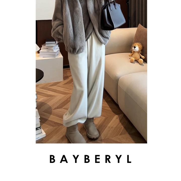 BAYBERYL老贝树莓裤*束脚摇粒绒厚百搭冬暖休闲裤XXK5L0942-12/21