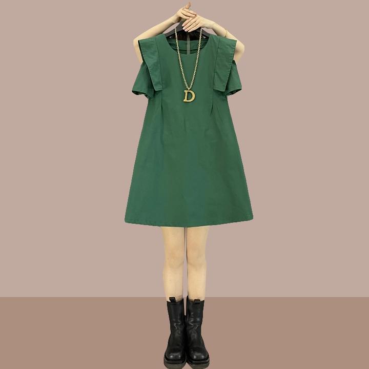 中长款连衣裙女款收腰显瘦2025夏季新款女装时尚气质休闲A字裙子