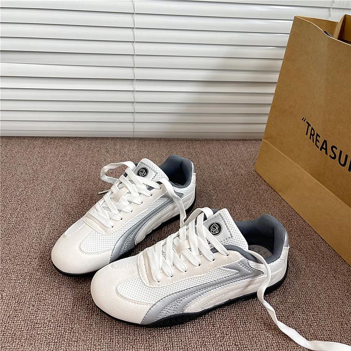 情侣赛车鞋平底德训鞋女潮2025新款秋季网面透气百搭运动休闲鞋男