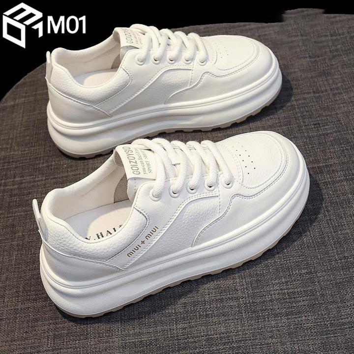 M01踩屎感小白鞋女款2025新款爆款夏季时尚百搭厚底运动板鞋