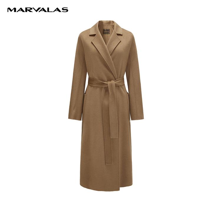 【商场同款】曼德诗长款羊毛混纺毛呢外套冬大衣M426307202