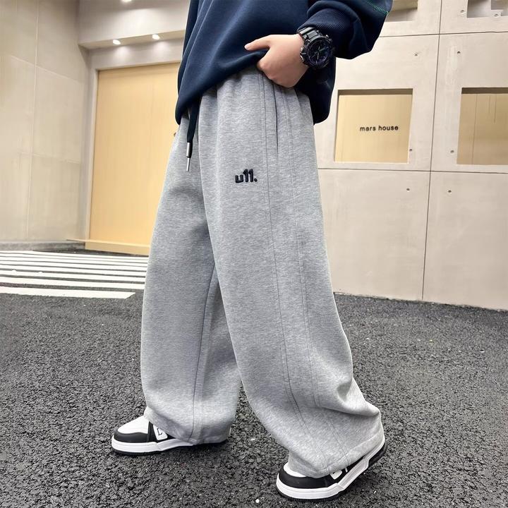 男童裤子2025春秋新款中大童酷帅男孩宽松直筒裤儿童爆款运动卫裤