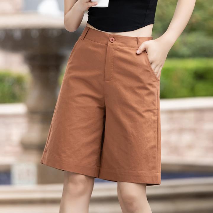 亚麻短裤夏季薄款2025新款5分棉麻裤子冰丝裤高腰休闲宽松中裤薄