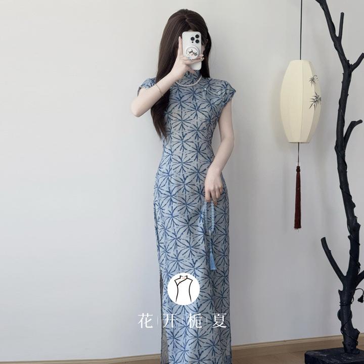 《霜雪》130曳地长款旗袍文艺复古年轻款修身气质绝美超好看