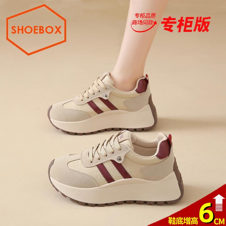 SH0EB0X鞋柜厚底松糕休闲女鞋2025秋季增高时尚百搭阿甘老爹鞋
