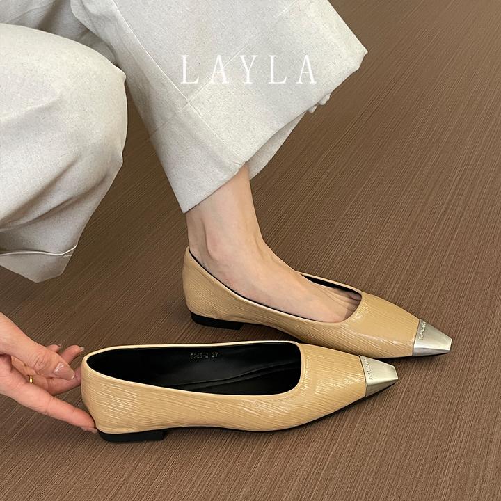 低跟气质百搭单鞋子春秋小众配裙子浅口尖头晚晚鞋新款2025女鞋