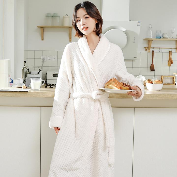 男女秋冬保暖透气亲肤收腰不显慵肿升温快居家睡袍加厚睡衣男款