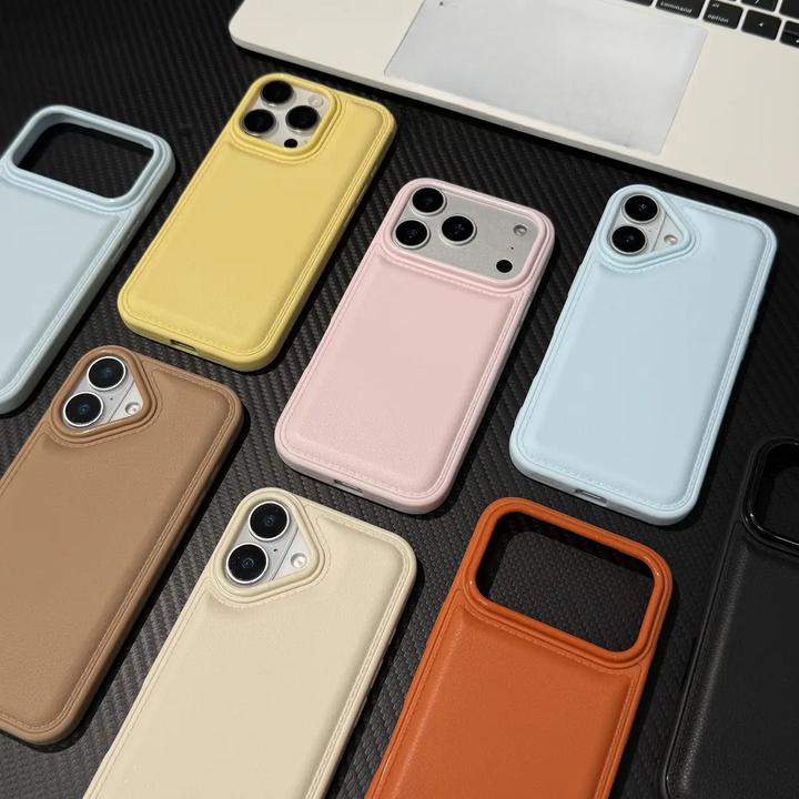 秋冬鼓包荔枝纹适用苹果16/17promax手机壳iPhone15/13套14/12/11