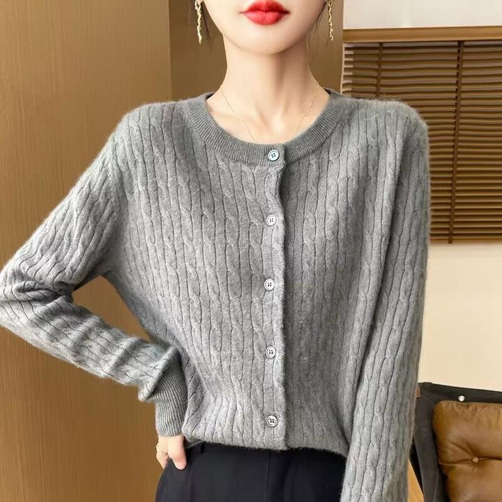 2025春新款针织开衫女长袖毛衣宽松上衣外套