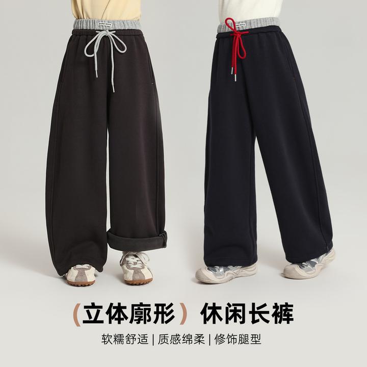 布丁哈鲁【加州梦】女童休闲裤加绒加厚时尚保暖2025新款G54PV433