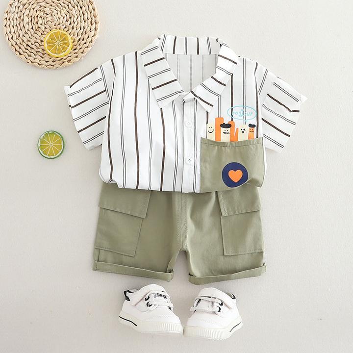 巴拉巴-拉【清仓】男童夏季新款儿童短袖套装洋气夏装短裤宝宝衬衫