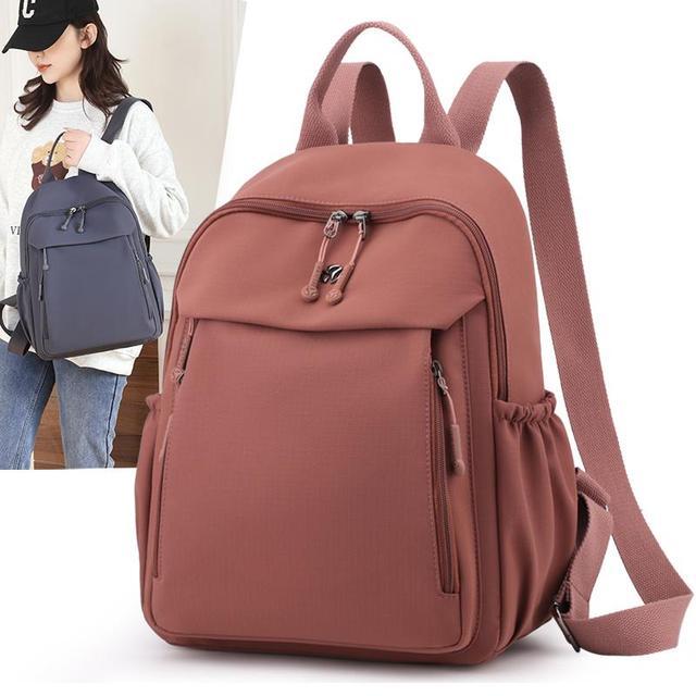 双肩包女2025新款大容量尼龙牛津布背包简约女士百搭时尚帆布书包