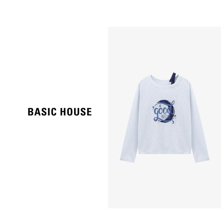 Basic House/百家好秋新款露肩纯欲风时尚长袖针织衫-B0625B5HET2