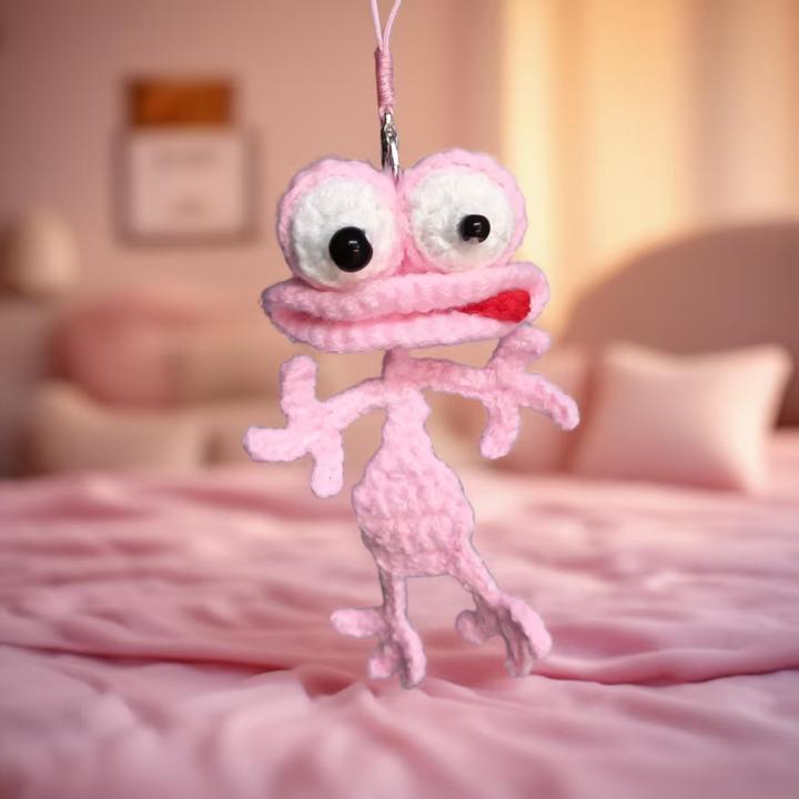 整蛊朋友针织钥匙扣孤寡丑青蛙挂件丑萌可爱粉蛙七夕礼物 书签