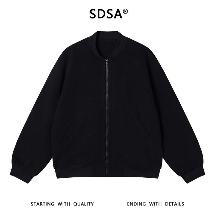 SDSA男士秋冬新款痞帅男装复古肌理感棒球领夹克外套时尚百搭开衫