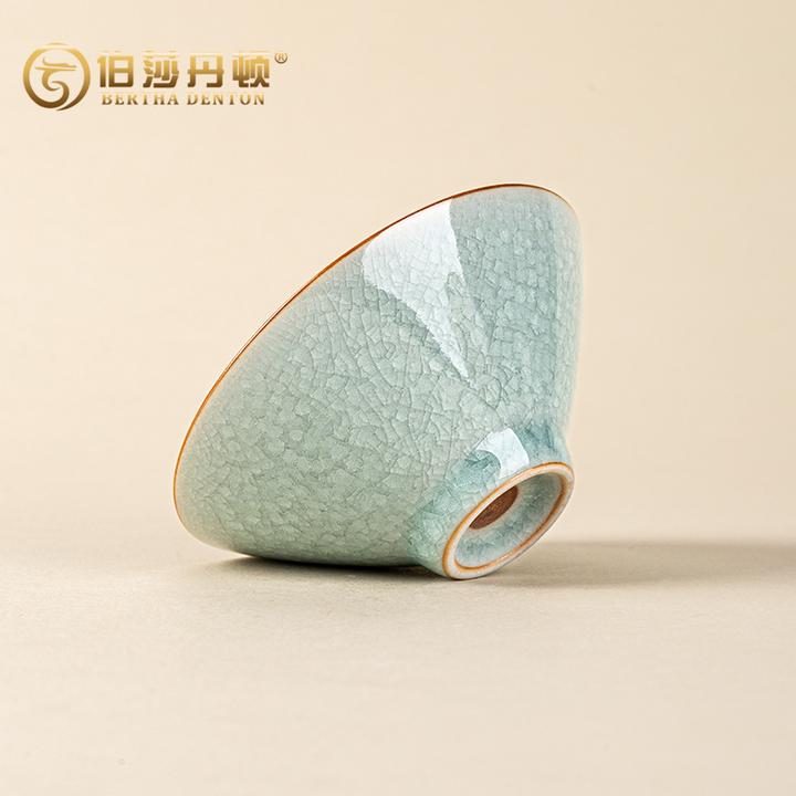 BERTHA DENTON汝窑冰裂纹冰花开片茶具主人品茗杯茶杯子斗笠杯