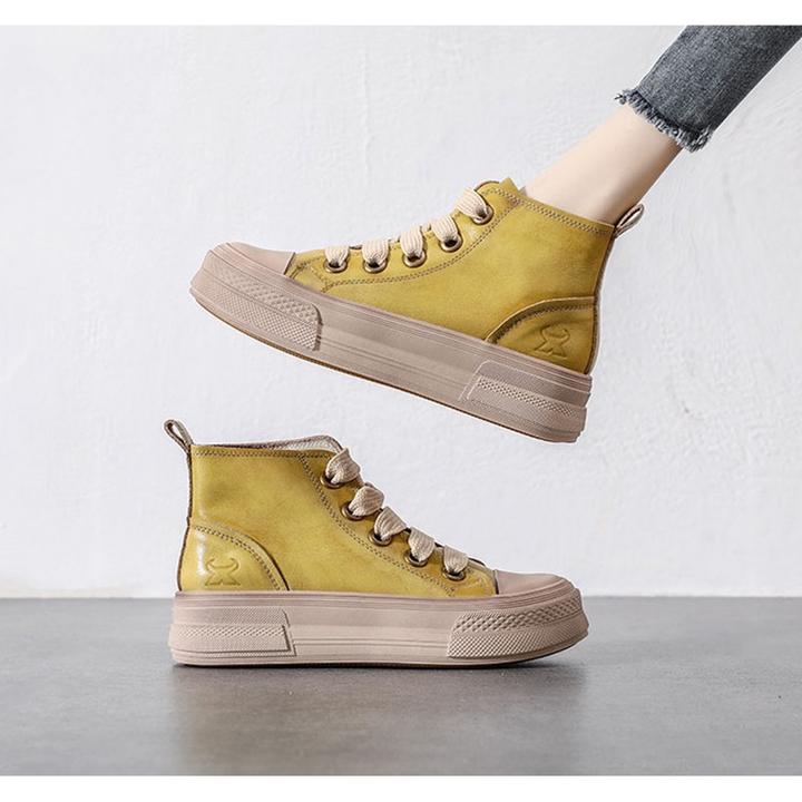 简约又大气~丨丨新款靴子头层牛皮厚底高帮女鞋复古马丁靴春秋