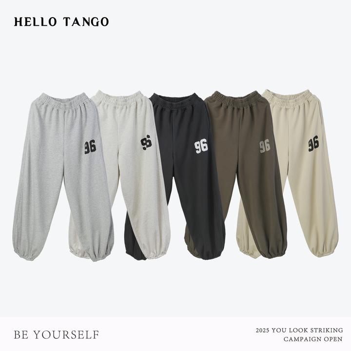 HELLOTANGO《慵懒街头》秋冬韩系复古街头线圈棉松紧束脚卫裤55934#