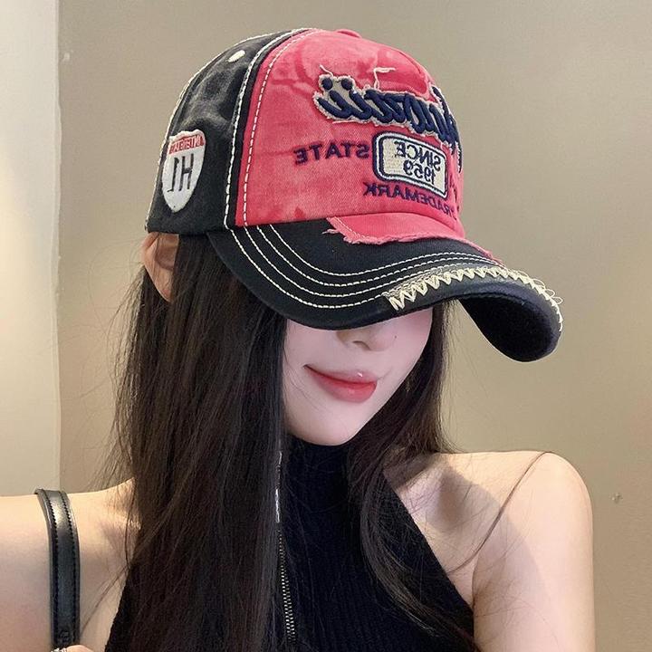 复古牛仔棒球帽女水洗做旧大头围深顶鸭舌帽宽帽檐大脸显脸小帽子