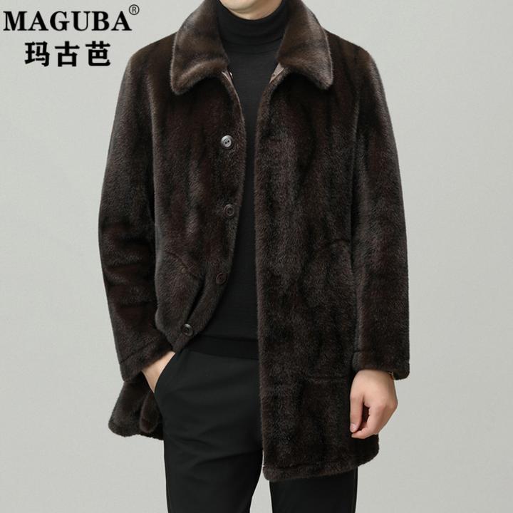 纪诗哲轻奢男式大衣2025冬装新款翻领中长款两面穿高级感保暖外套