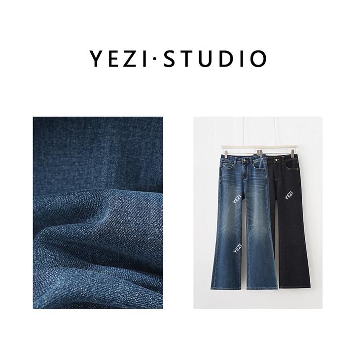 【小细腿】紧致360四面弹重工水洗时髦修身显瘦直筒微喇裤25435038