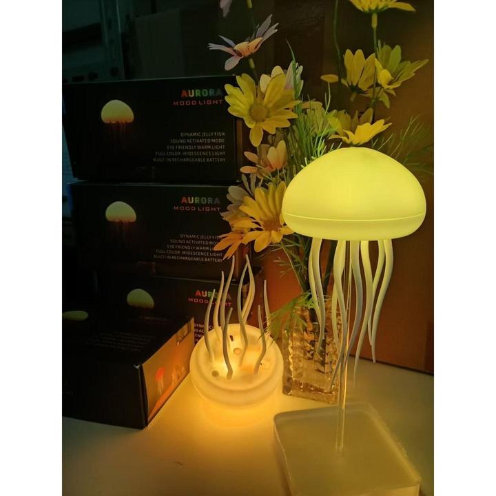 悬浮声控水母灯72色幻彩渐变游动水母灯感应氛围小夜灯现货现发