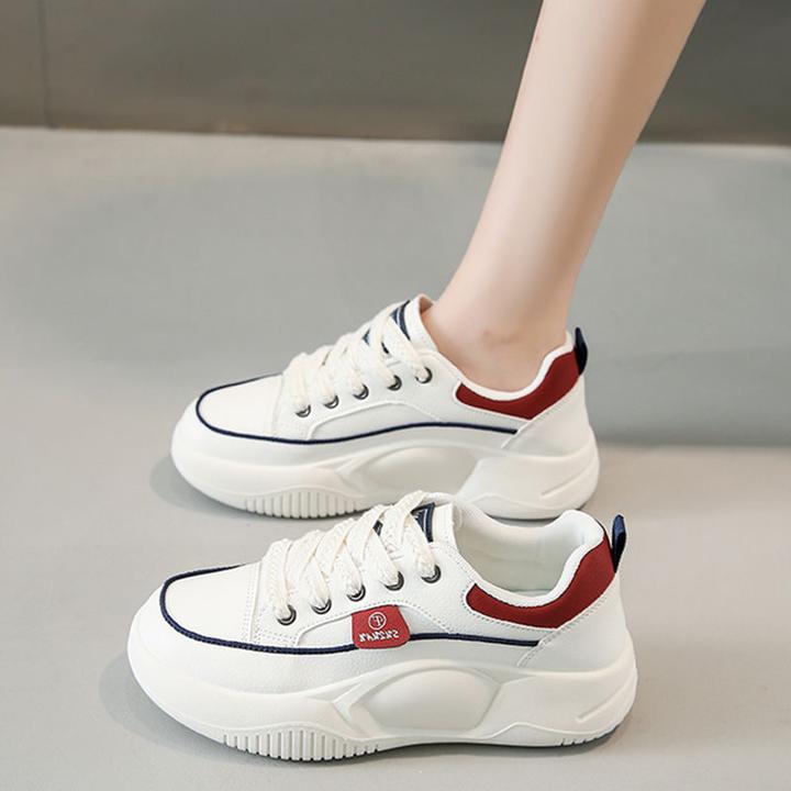 春夏女鞋2025新款透气小白鞋子女ins韩版百搭厚底增高运动休闲鞋